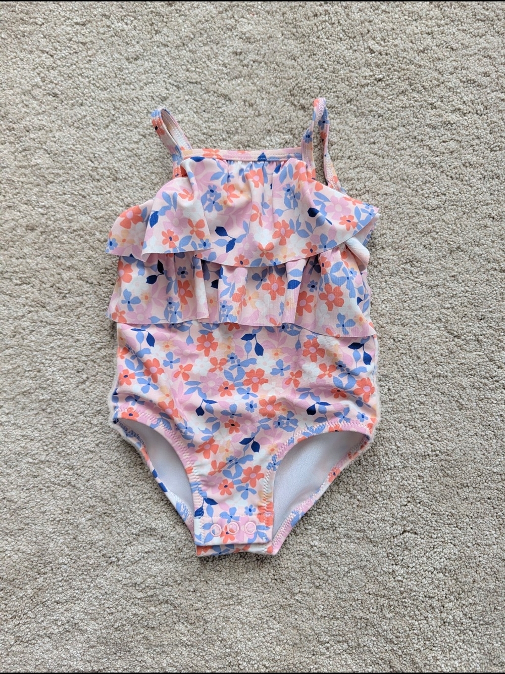 Carters - Baby Floral Ruffle One-Piece Swimsuit - 12M